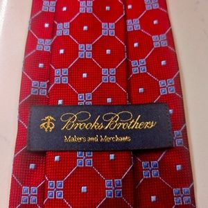 Pre-Owned Brooks Brothers Red Silk Printed Men's Tie